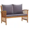 Image de Banc De Jardin Avec Coussins 119 Cm Bois Solide D'acacia Vidaxl