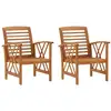 Image de Chaises De Jardin Lot De 2 Bois D'acacia Massif Vidaxl