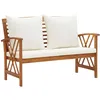 Image de Banc De Jardin Avec Coussins 119 Cm Bois Solide D'acacia Vidaxl