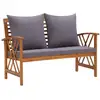 Image de Banc De Jardin Avec Coussins 119 Cm Bois Solide D'acacia Vidaxl