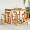 Image de Tabourets De Bar Lot De 6 Bois D'acacia Solide Vidaxl