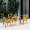 Image de Chaises À Manger D'extérieur Lot De 3 Bois D'acacia Massif Vidaxl