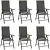 Image de Chaises De Jardin Pliables Lot De 6 Textilène Noir Vidaxl