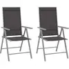 Image de Chaises De Jardin Pliables Lot De 2 Textilène Noir Vidaxl