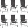 Image de Chaises De Jardin Pliables Lot De 6 Textilène Noir Vidaxl