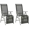 Image de Chaises De Jardin Lot De 2 Textilène Et Aluminium Argenté Vidaxl
