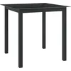 Image de Table De Jardin Noir 80x80x74 Cm Aluminium Et Verre Vidaxl