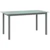 Image de Table De Jardin Gris Clair 150x90x74 Cm Aluminium Et Verre Vidaxl