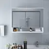 Image de Armoire À Miroir De Salle De Bain Led Blanc 80x15x60 Cm Mdf Vidaxl
