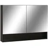 Image de Armoire À Miroir De Salle De Bain Led Noir 80x15x60 Cm Mdf Vidaxl