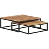 Image de Tables Basses Gigognes 2 Pcs Bois D'acacia Massif Vidaxl