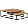 Image de Tables basses gigognes en bois dacacia massif - VidaXL - Rectangulaire - Marron - Meuble de salon