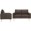 Image de Ensemble De Canapés 2 Pcs Tissu Marron Vidaxl