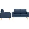 Image de Ensemble De Canapé 2 Pcs Tissu Bleu Vidaxl