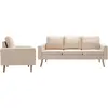 Image de Ensemble De Canapés 2 Pcs Tissu Crème Vidaxl