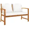 Image de Banc De Jardin Avec Coussin Crème 120 Cm Bois Solide D'acacia Vidaxl