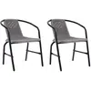 Image de Chaises De Jardin Lot De 2 Plastique Rotin Et Acier 110 Kg Vidaxl