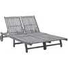 Image de Chaise Longue 2 Places Bois D'acacia Massif Vidaxl