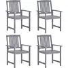 Image de Chaises De Jardin Lot De 4 Bois Massif D'acacia Gris Vidaxl
