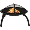 Image de Foyer Et Barbecue Avec Tisonnier 2 En 1 56x56x49 Cm Acier Vidaxl