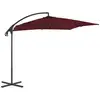 Image de Parasol De Jardin En Porte-à-faux Mât En Acier Rouge Bordeaux Vidaxl