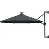 Image de Parasol Mural De Jardin Avec Led 300 Cm Anthracite Vidaxl