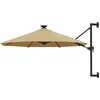 Image de Parasol Mural De Jardin Avec Led 300 Cm Taupe Vidaxl