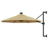 Image de vidaXL Parasol Mural de Jardin avec LED Pare-soleil de Patio Abri de Soleil Parasol de Terrasse Arrière-cour Extérieur 312525