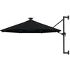 Image de Parasol Mural De Jardin Avec Led 300 Cm Noir Vidaxl