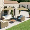 Image de Parasol De Jardin Double Avec Mât En Acier Taupe 600x300 Cm Vidaxl