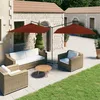 Image de Parasol De Jardin Double Et Mât En Acier Terre Cuite 600x300 Cm Vidaxl
