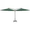 Image de Parasol De Jardin Double Avec Mât En Acier Vert 600 Cm Vidaxl