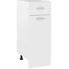 Image de vidaXL Meuble bas 30x46x815 cm Bois reconstitué Blanc Rangement salle de bain & cuisine Placard sous évier 801204