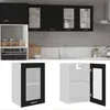 Image de vidaXL Armoire en verre suspendue Noir 40x31x60 cm Bois dingénierie 802506