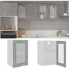 Image de vidaXL Armoire en verre suspendue Gris béton Bois dingénierie 802509