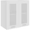 Image de Vidaxl armoire en verre suspendue blanc 60x31x60 cm bois ingénierie 802521