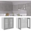 Image de vidaXL Armoire vitrée murale Lyon 60x31x60 cm Bois reconstitué Gris Béton Meuble suspendu Rangement salle de bain & 802525