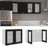 Image de vidaXL Armoire en verre suspendue Noir 80x31x60 cm Bois dingénierie 802530