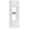 Image de vidaXL Meuble micro-ondes Lyon Blanc 60 x 57 x 207 cm Bois dingénierie 802546