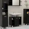 Image de Armoire De Salle De Bain Noir 60x32x53,5 Cm Bois D'ingénierie Vidaxl