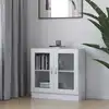 Image de Armoire À Vitrine Blanc 82,5x30,5x80 Cm Bois D'ingénierie Vidaxl