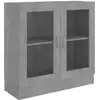 Image de Armoire À Vitrine Gris Béton 82,5x30,5x80 Cm Bois D'ingénierie Vidaxl