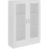 Image de Armoire À Vitrine Blanc 82,5x30,5x115 Cm Bois D'ingénierie Vidaxl