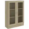 Image de Vidaxl armoire à vitrine chêne sonoma 82,5x30,5x115 cm bois ingénierie