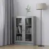 Image de Armoire À Vitrine Gris Béton 82,5x30,5x115 Cm Bois D'ingénierie Vidaxl