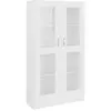 Image de Armoire À Vitrine Blanc 82,5x30,5x150 Cm Bois D'ingénierie Vidaxl