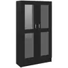 Image de Armoire À Vitrine Noir 82,5x30,5x150 Cm Bois D'ingénierie Vidaxl