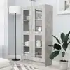 Image de Armoire À Vitrine Gris Béton 82,5x30,5x150 Cm Bois D'ingénierie Vidaxl