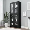 Image de Armoire À Vitrine Noir 82,5x30,5x185,5 Cm Bois D’ingénierie Vidaxl