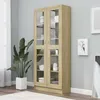 Image de vidaXL Armoire Vitrine Meuble de Rangement avec Compartiment Étagère de Salon Salle de Séjour Chambre Intérieur 802771